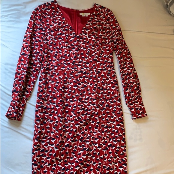 Boden red long-sleeved dress - Picture 1 of 4